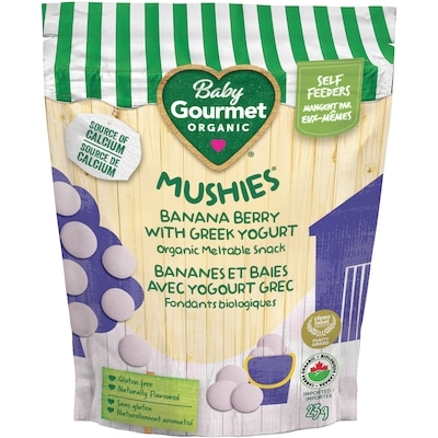 Baby Gourmet Fondants biologiques Melties baies melangées et yogourt pour bébé  23 g, 21,74 $/100g