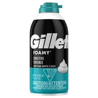 Gillette Foamy Sensitive Shave Cream 311 g, $1.77/100g