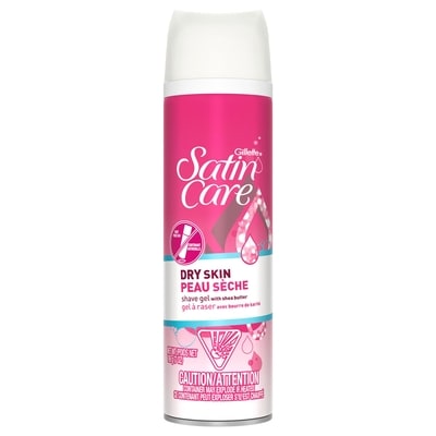 Gillette Gel à raser Satin Care pour femmes peau sèche, 198 g 198 g, 2,27 $/100g