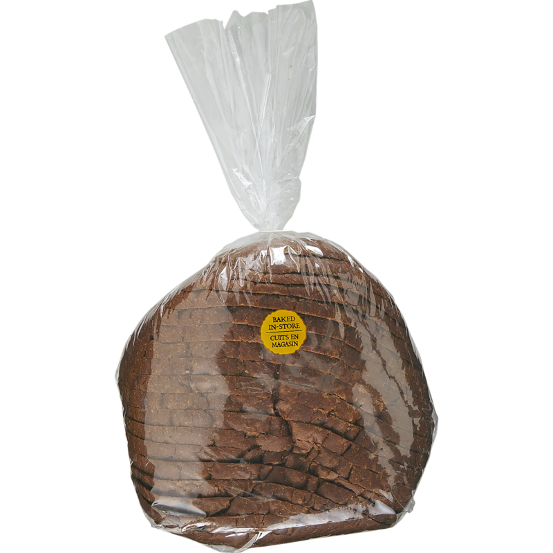 Oval Pumpernickel Bread, Sliced