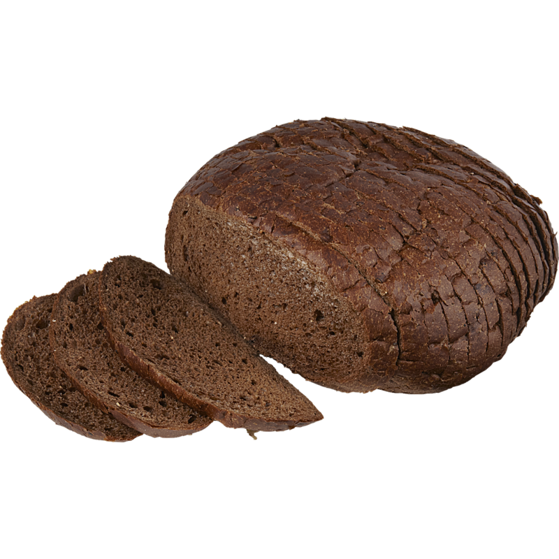 Oval Pumpernickel Bread, Sliced