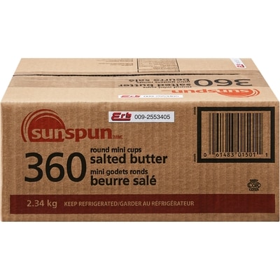 Sunspun Mini godets ronds de beurre salé 360x6.5 g, 2,01 $/100g