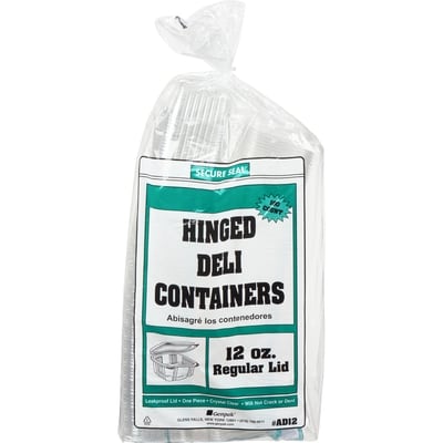 null Hinged Deli Container, 12oz 100x1.0 ea, $0.40/1ea