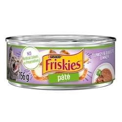 Purina Friskies Pâté Wet Cat Food Turkey and Giblets 156 g, $0.58/100g