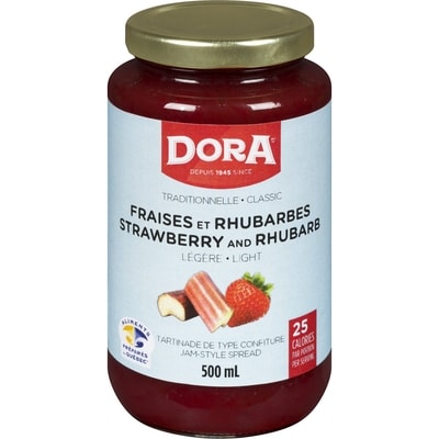Dora Jam-Style Spread Strawberry and Rhubarb Light  500 ml, $0.80/100ml