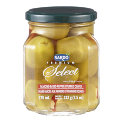 Sardo Olives, Almond & Red Pepper 375 ml, $2.40/100ml