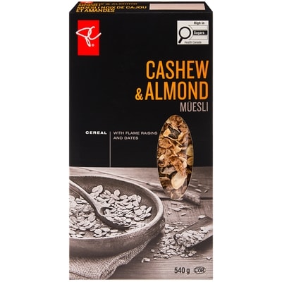 PC Collection noire Müesli Amandes Et Noix De Cajou 540 g, 1,16 $/100g