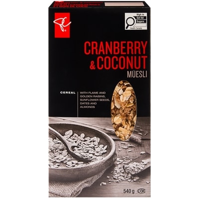 PC Black Label Cranberry & Coconut Muesli 540 g, $1.11/100g