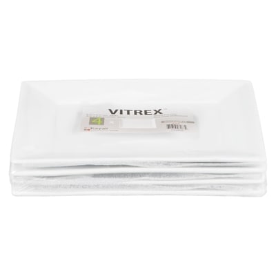 Vitrex Assiette rectangulaire 8,5 po x 6,5 po 4x4.0 ea, 3,75 $/1ch