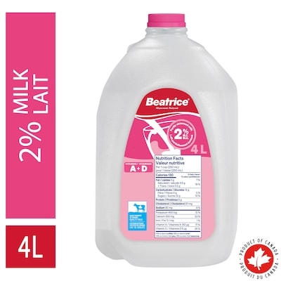 Beatrice Partly Skimmed Milk 2% 4 l, $0.15/100ml