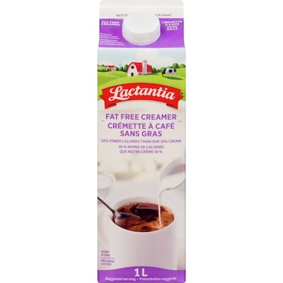 Lactantia Creme sasns lactose, sans gras 1 l, 0,60 $/100ml