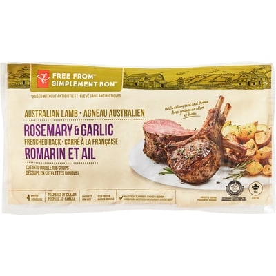 President's Choice Free From Rosemary and Garlic Frenched Rack Australian Lamb $74.94/1kg $34.00/1lb