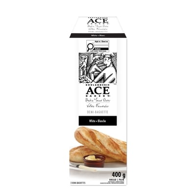 Boulangerie ACE Demi-baguette BYO 400 g, 1,62 $/100g