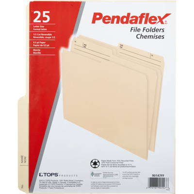 Supreme Chemises de classement Cardinal 25x25.0 ea, 0,46 $/1ch