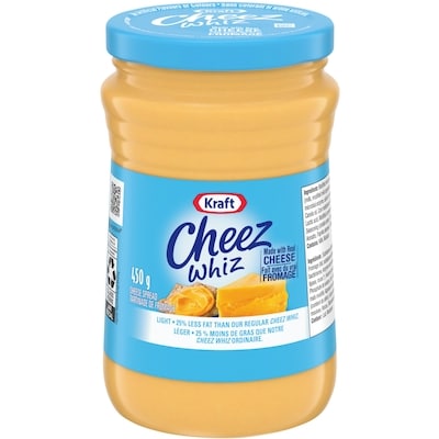 Kraft Tartinade De Fromage Léger Cheez Whiz 450 g, 1,33 $/100g