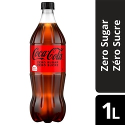 Coca-Cola Cola Zero Sucre Bouteille 1 l, 0,30 $/100ml