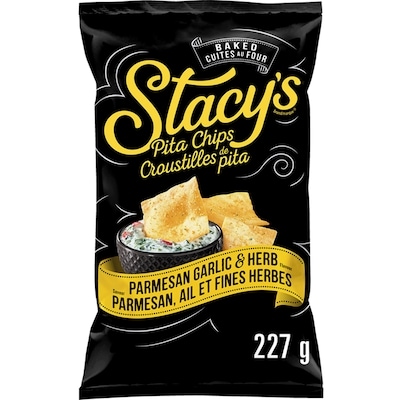 Stacy’s Croustilles de pita Saveur Parmesan, ail et fines herbes 227g 227 g, 2,20 $/100g