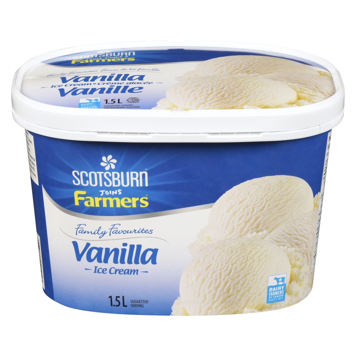 Scotsburn Family Favourites Vanilla Ice Cream   1.5 l, $0.52/100ml