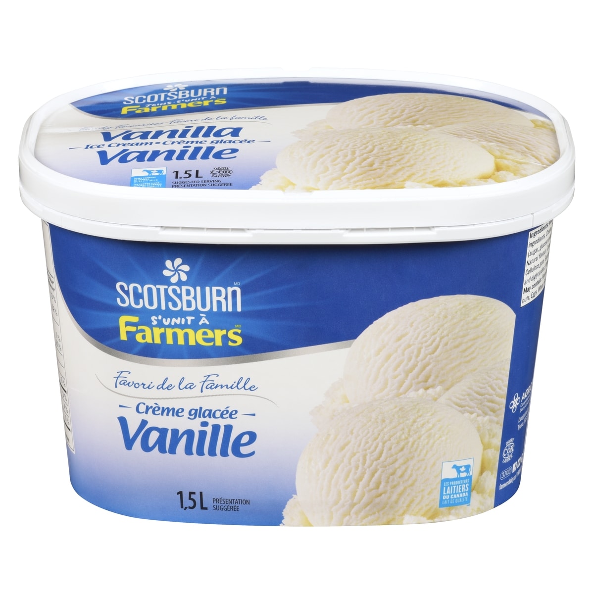 Scotsburn Crème glacée Favori de la Famille à la vanille Scotsburn 1.5 l, 0,52 $/100ml