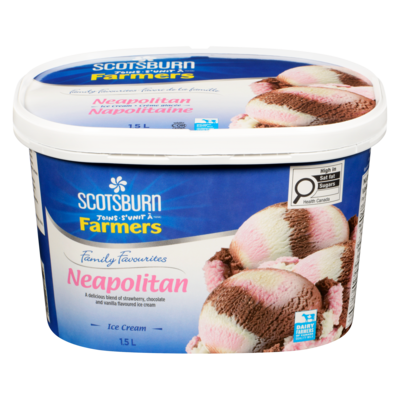 Scotsburn Family Favorites Neapolitan Ice Cream   1.5 l, $0.52/100ml