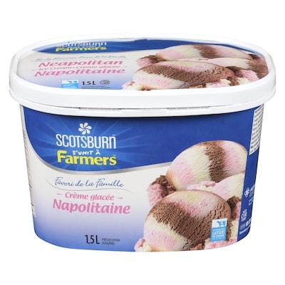 Scotsburn Crème glacée Favori de la Famille napolitaine Scotsburn 1.5 l, 0,52 $/100ml