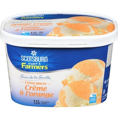 Scotsburn Crème glacée Favori de la Famille à la crème à l'orange Scotsburn 1.5 l, 0,52 $/100ml