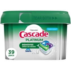Cascade Platinum ActionPacs Dishwasher Detergent Pods, Fresh, 39 Count 39 ea, $0.50/1ea