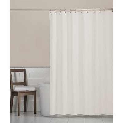 Rideau de douche blanc en microfibres