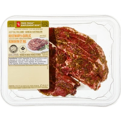 President's Choice Australian Lamb Shoulder Chops Rosemary & Garlic  $32.61/1kg $14.80/1lb