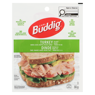 Carl Buddig Turkey, Sliced 55 g, $36.18/1kg $3.62/100g