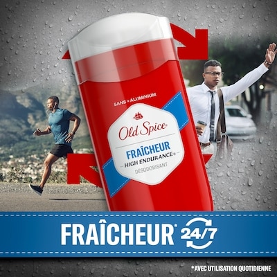 Désodorisant High Endurance pour hommes, sans aluminium, parfum Fraîcheur