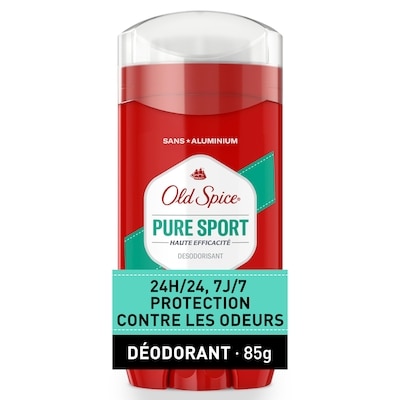 Old Spice Désodorisant High Endurance Pure Sport pour hommes, sans aluminium, protection 48 heures, parfum Original 85 g, 7,34 $/100g