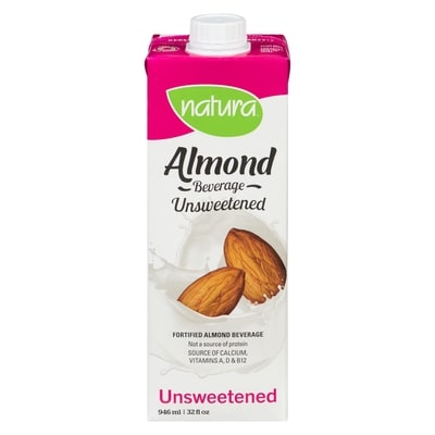 Natura Fortified almond beverage unsweetened 946 ml, $0.32/100ml