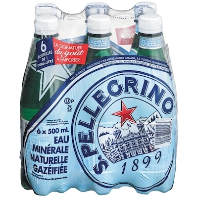 San Pellegrino Sparkling Carbonated Mineral Water 6x500.0 ml, $0.28/100ml