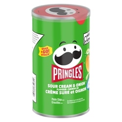 Pringles Potato Chips, Sour Cream & Onion Flavour, 68 g, $2.19/100g