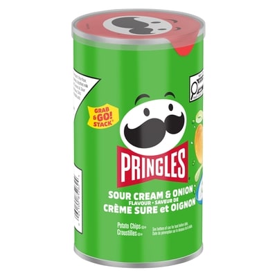 Pringles Potato Chips, Sour Cream & Onion Flavour, 68 g, $2.19/100g