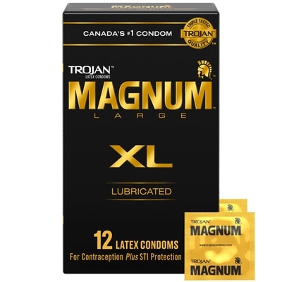 Trojan Condoms lubrifiés très grands Magnum 12 ea, 1,12 $/1ch