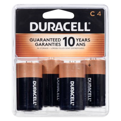 Duracell Pile alcaline Coppertop C 4 ea, 3,50 $/1ch
