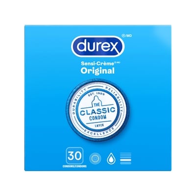 Durex Condoms en latex Sensi-Crème Original Easy-On 30 ea, 0,60 $/1ch