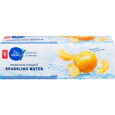 PC Blue Menu Mandarin Orange Sparkling Water With Natural Flavour (Case) 12x355.0 ml, $0.13/100ml