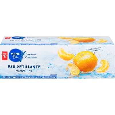 PC Menu Bleu Eau Pétillante Avec Arôme Naturel De Mandarine 12x355.0 ml, 0,15 $/100ml