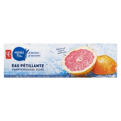 Eau pétillante, pamplemousse rose