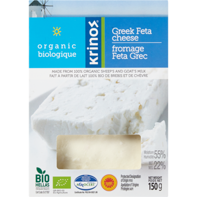 Krinos Fromage féta grec original biologique 150 g, 6,33 $/100g