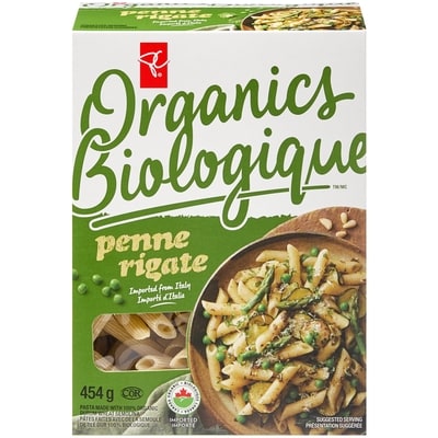 PC Organics Organic Pasta, Penne Rigate 454 g, $0.88/100g