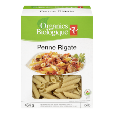 PC Biologique Pâtes, Penne Rigate 454 g, 0,83 $/100g