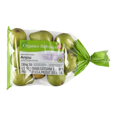 PC Organics Anjou Pears, 3 lb Bag 1.361 kg, $0.59/100g