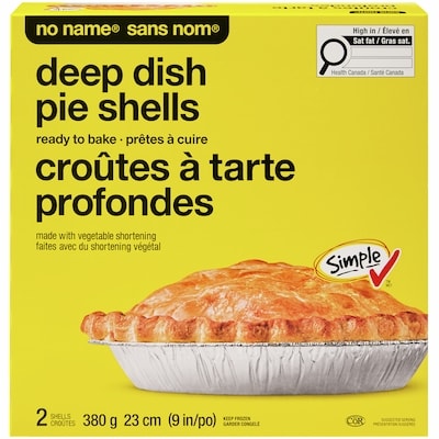 No Name Deep Dish Pie Shells 380 g, $1.18/100g