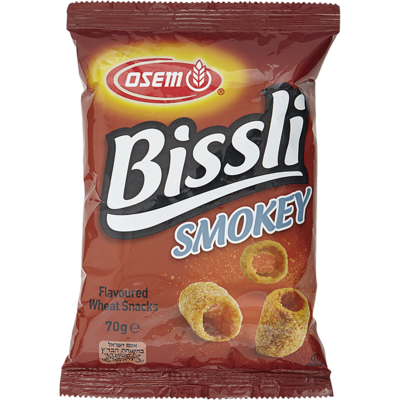 Osem Kosher Bissli, Smokey 70 g, $2.56/100g