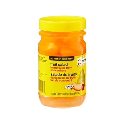 Sans Nom Salade de fruits dans du jus de fruits fait de concentré 540 ml, 0,83 $/100ml