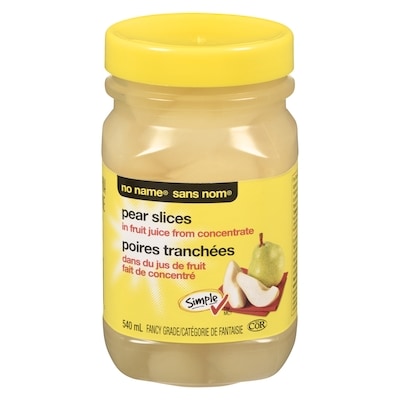 Sans Nom Poires tranchées dans du jus de fruit fait de concentré 540 ml, 0,92 $/100ml